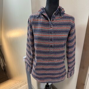 Burton Women's Colorful Stripe Serape Popover Sweatshirt Hoodie Half Button‎ XS